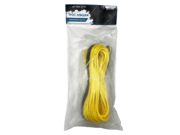 cable_5.5_YE_hook  Трос лебедки, синтетический 5,5 мм (15м) с крюком для лебедки